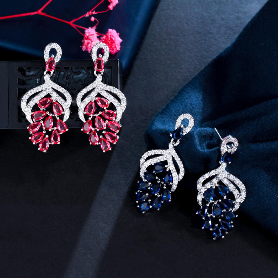Micro Pave Cubic Zirconia Dangle Earrings