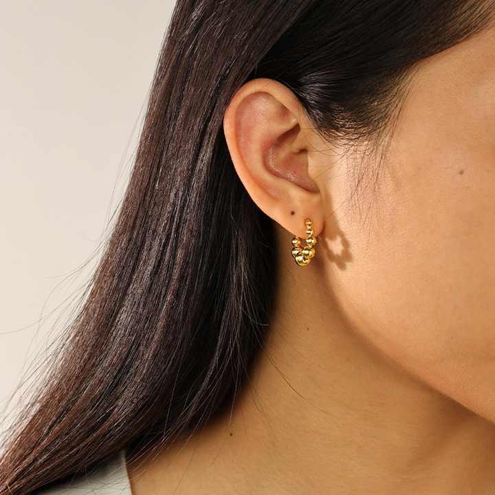 Gradient Beads Hoop Earrings | 18K Gold Plated