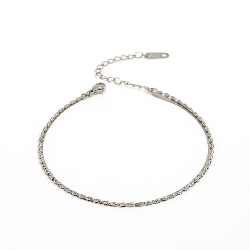 Double-Layer Bead Snake Chain Anklet | 18K Gold Plated