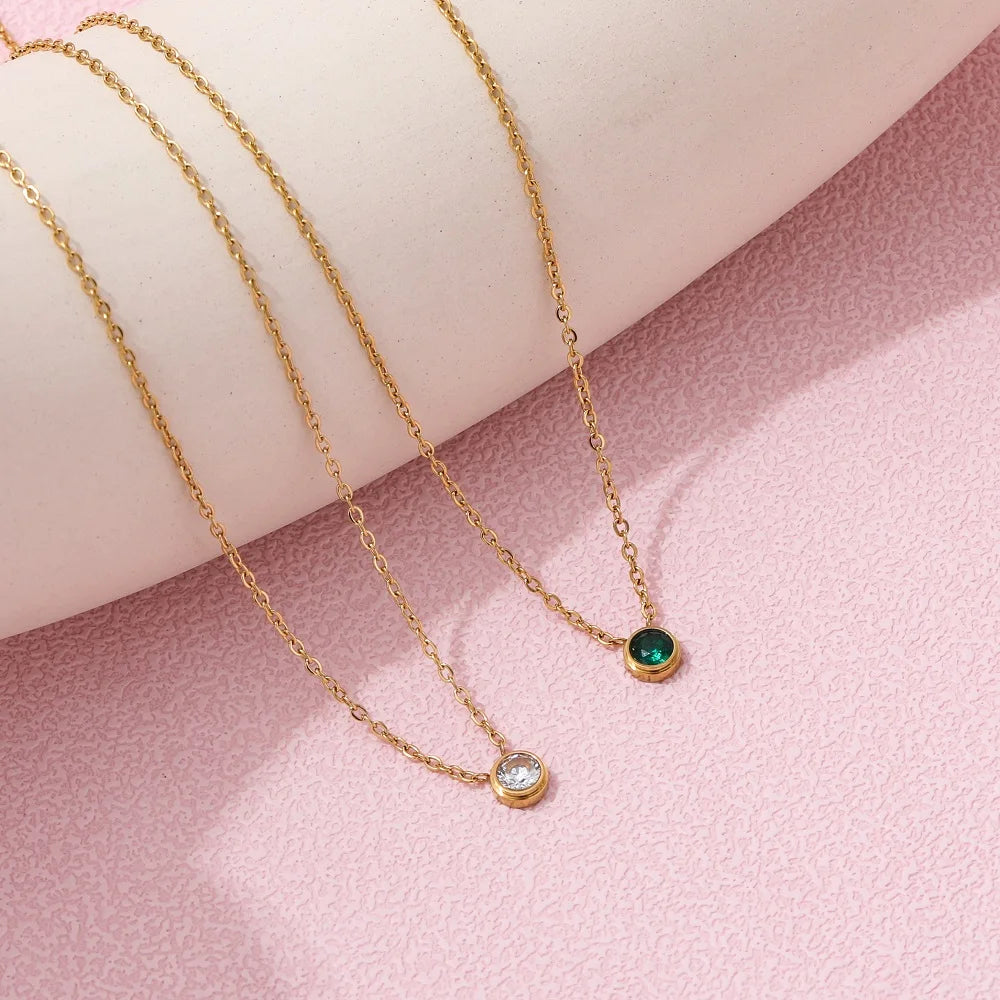 Dainty Zircon Pendant Necklace