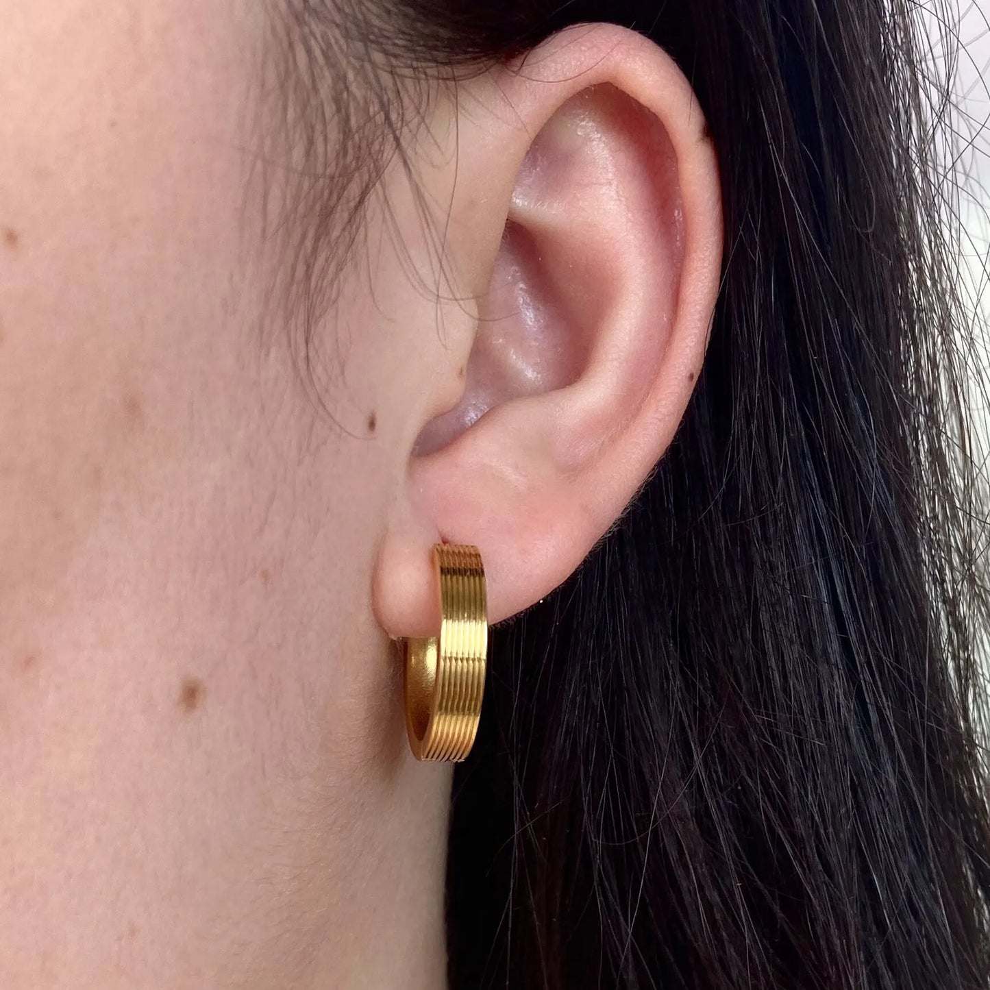 Simple Plain 18K Gold Plated Hoop Earrings