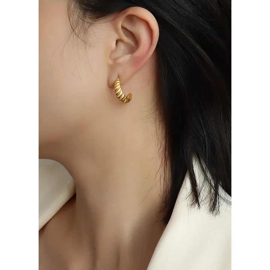 Croissant Shaped Hoop Earrings