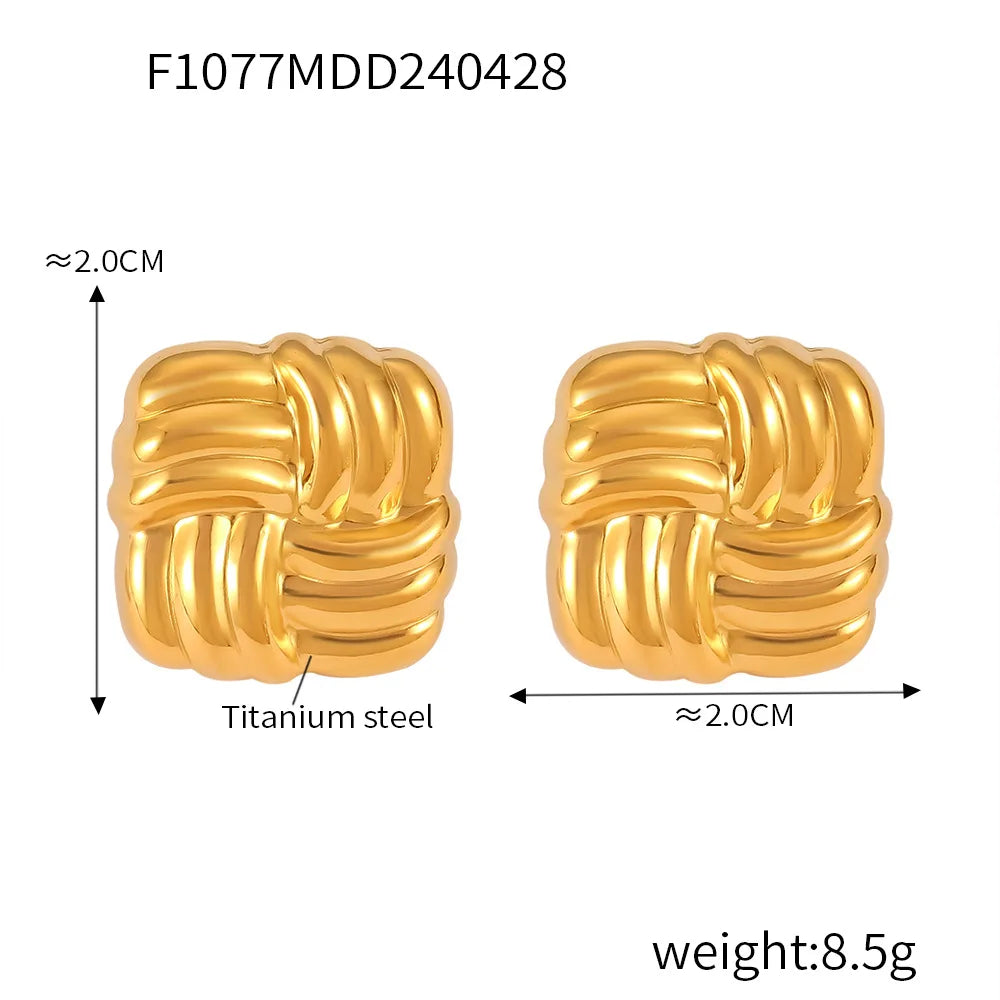 Chunky Stud Earrings | 18K Gold Plated
