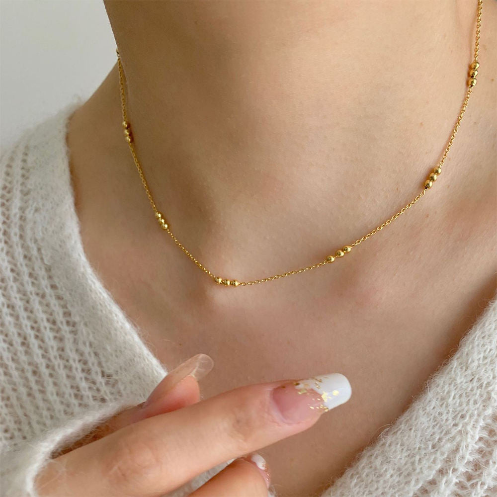 Bead Chain Necklace | 18K Gold Plated
