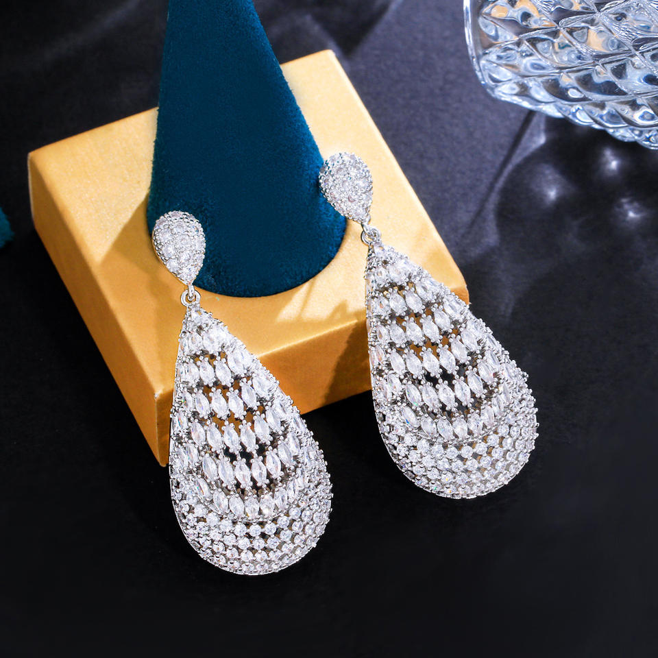 Marquise Cut Cubic Zirconia Drop Earrings