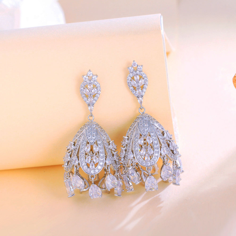 Bell Shape Chandelier Earrings | Cubic Zirconia