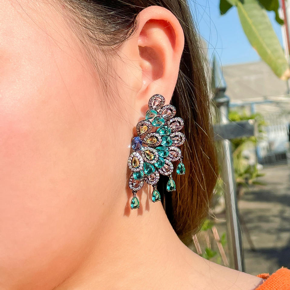 Large Water Drop Statement Earrings