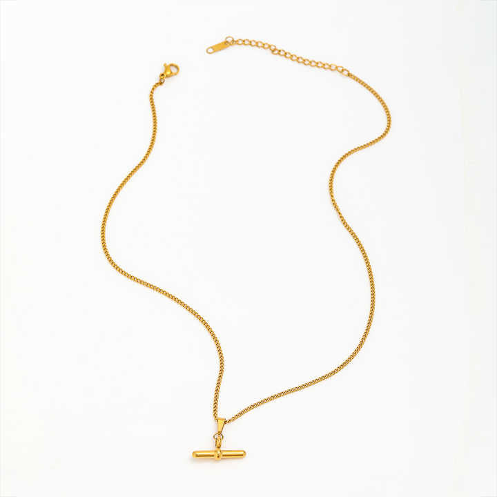 Toggle Bar Pendant Necklace | 18K Gold Plated