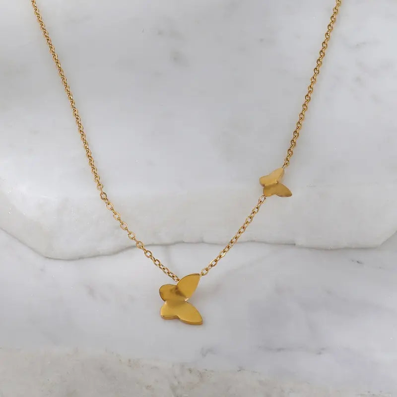 Butterfly 18K Gold Plated Pendant Necklace