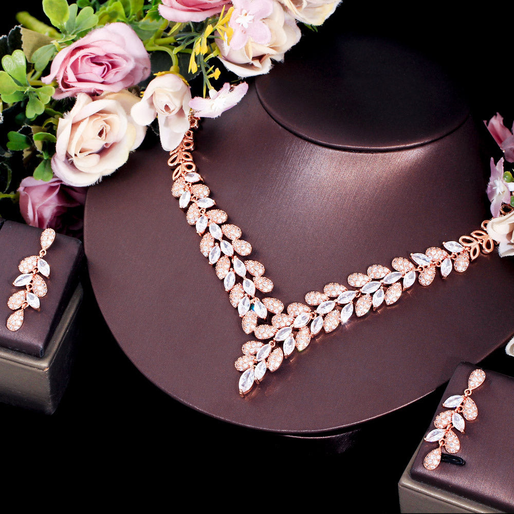 Leaf Design Bridal Jewellery Set