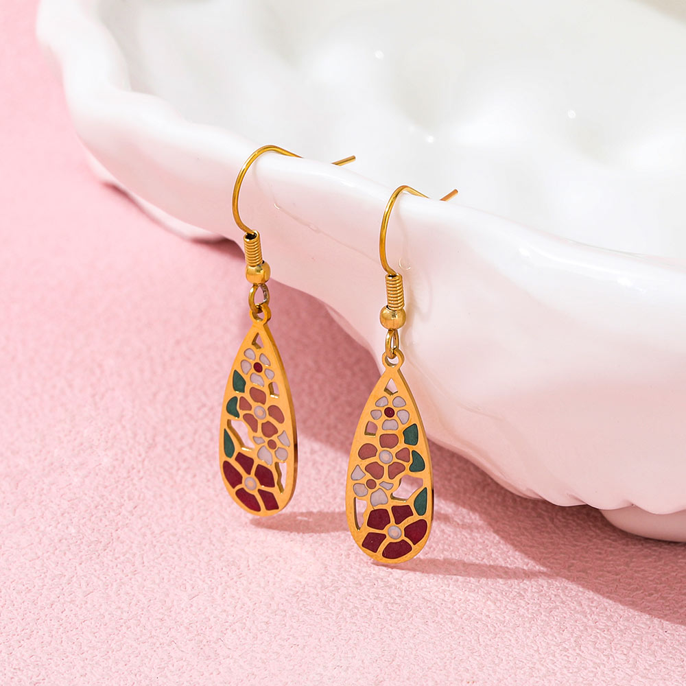 Colorful Drop Earrings | 18K Gold Plated