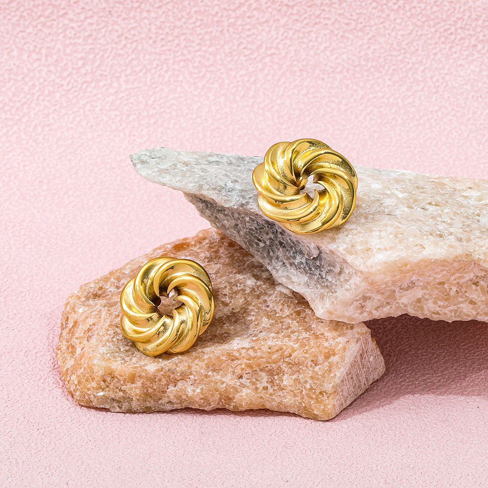 Twisted Stud Earrings | 18K Gold Plated