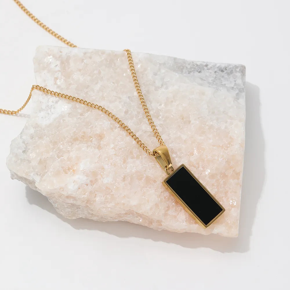 Black 18K Gold Plated Pendant Necklace