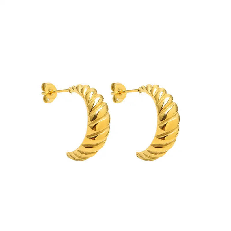 Croissant Shaped Hoop Earrings