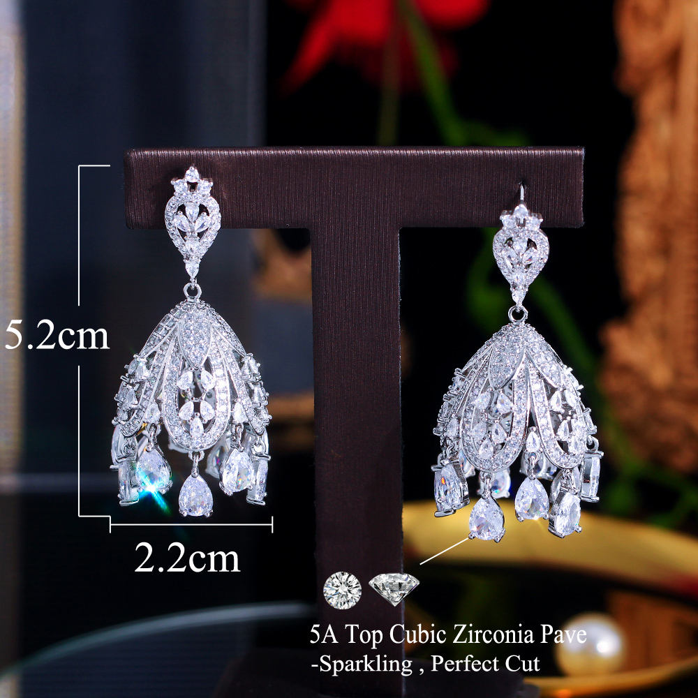 Bell Shape Chandelier Earrings | Cubic Zirconia