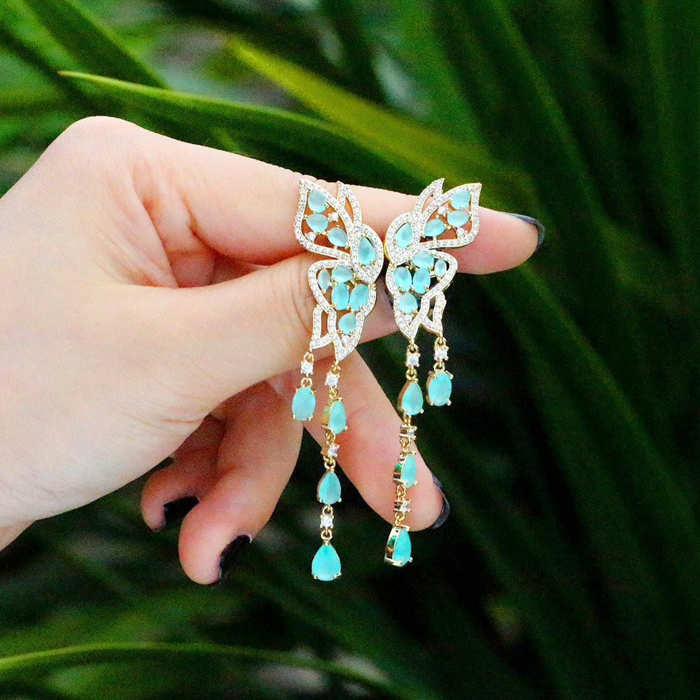Butterfly Wing Tassel Earrings