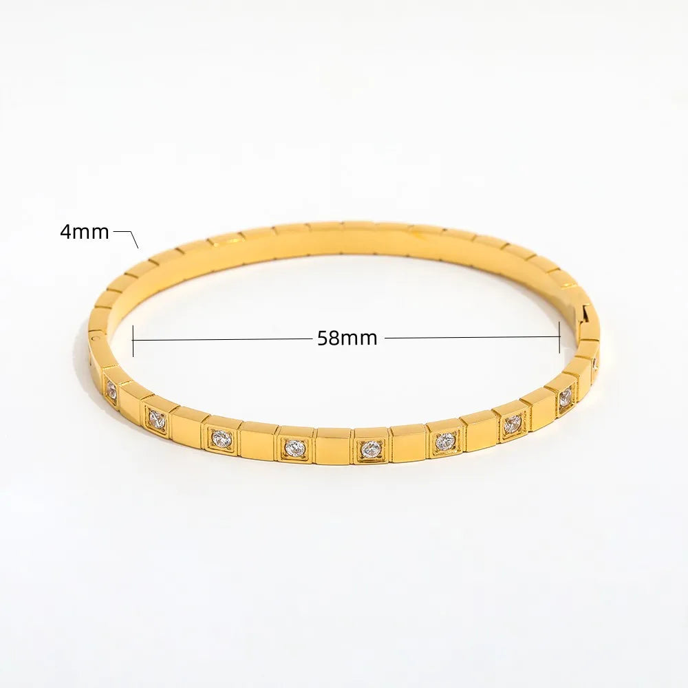 CZ 18K Gold Plated Bangle Bracelet