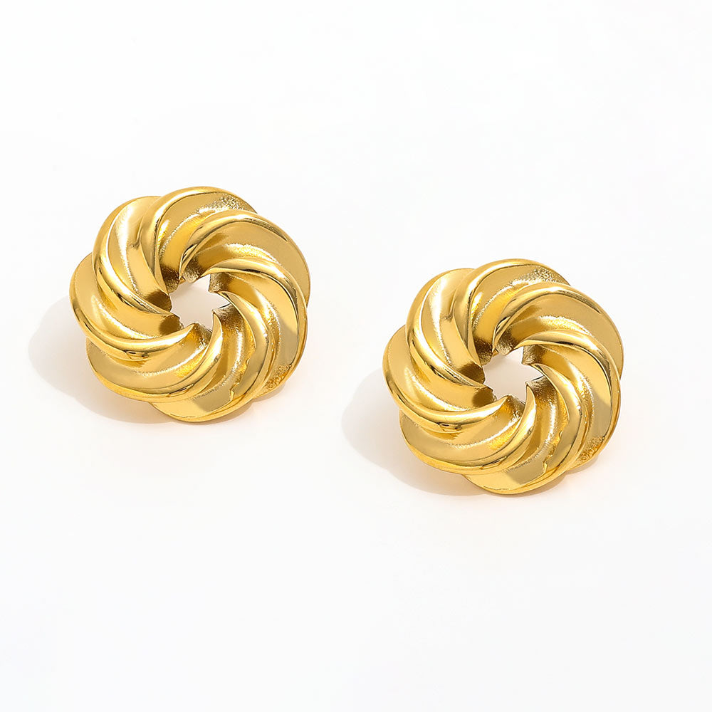 Twisted Stud Earrings | 18K Gold Plated