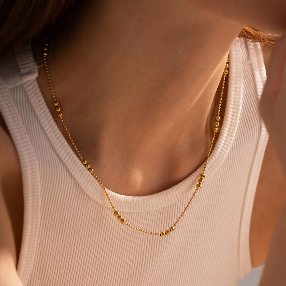 Bead Chain Necklace | 18K Gold Plated