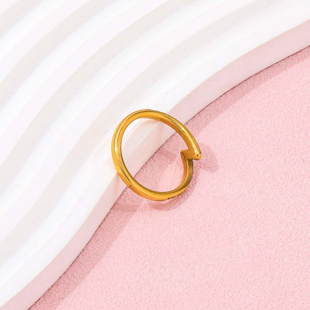 Lightning Dainty Half Pave Ring | 18K Gold Plated