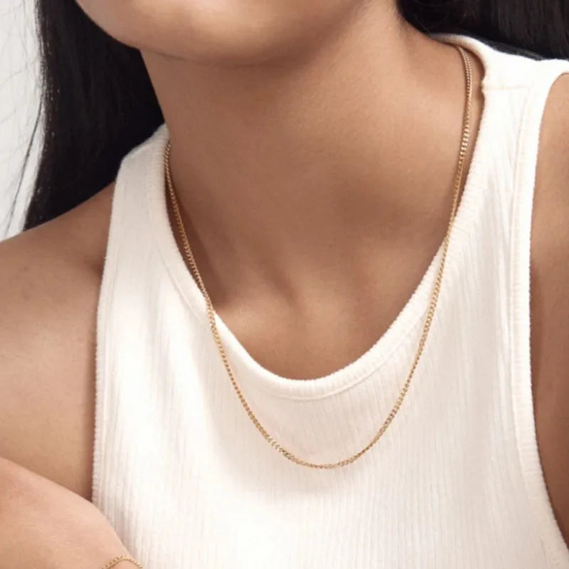 Link Chain 18K Gold Plated Long Necklace