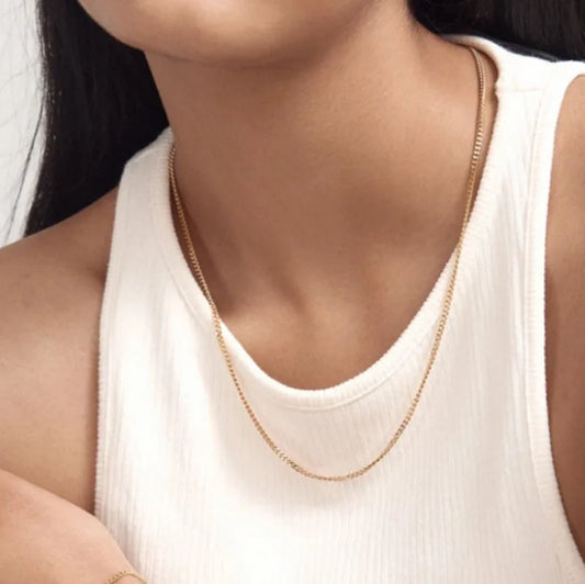 Link Chain 18K Gold Plated Long Necklace