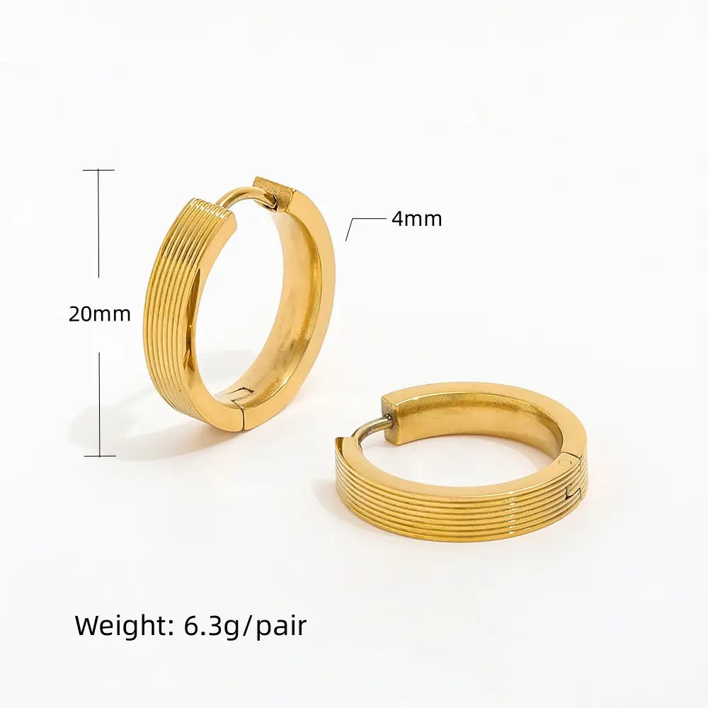 Simple Plain 18K Gold Plated Hoop Earrings