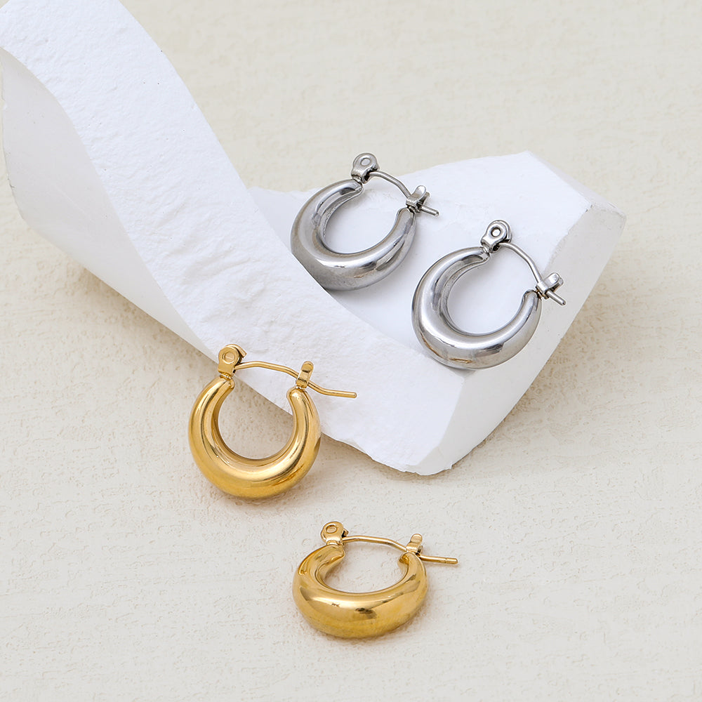 Simple Hoop Earrings | 18K Gold Plated
