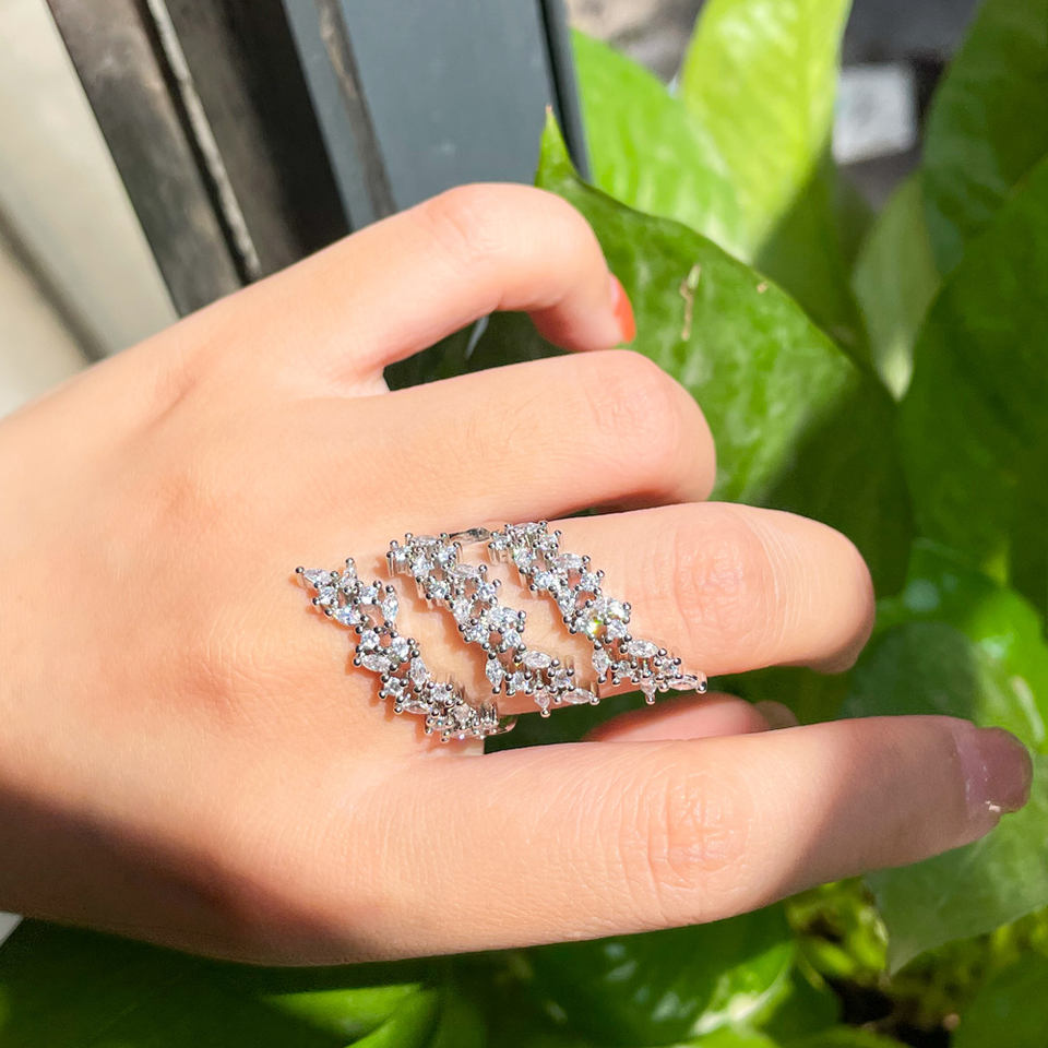 Big Wrap Leaf Shape Adjustable Ring