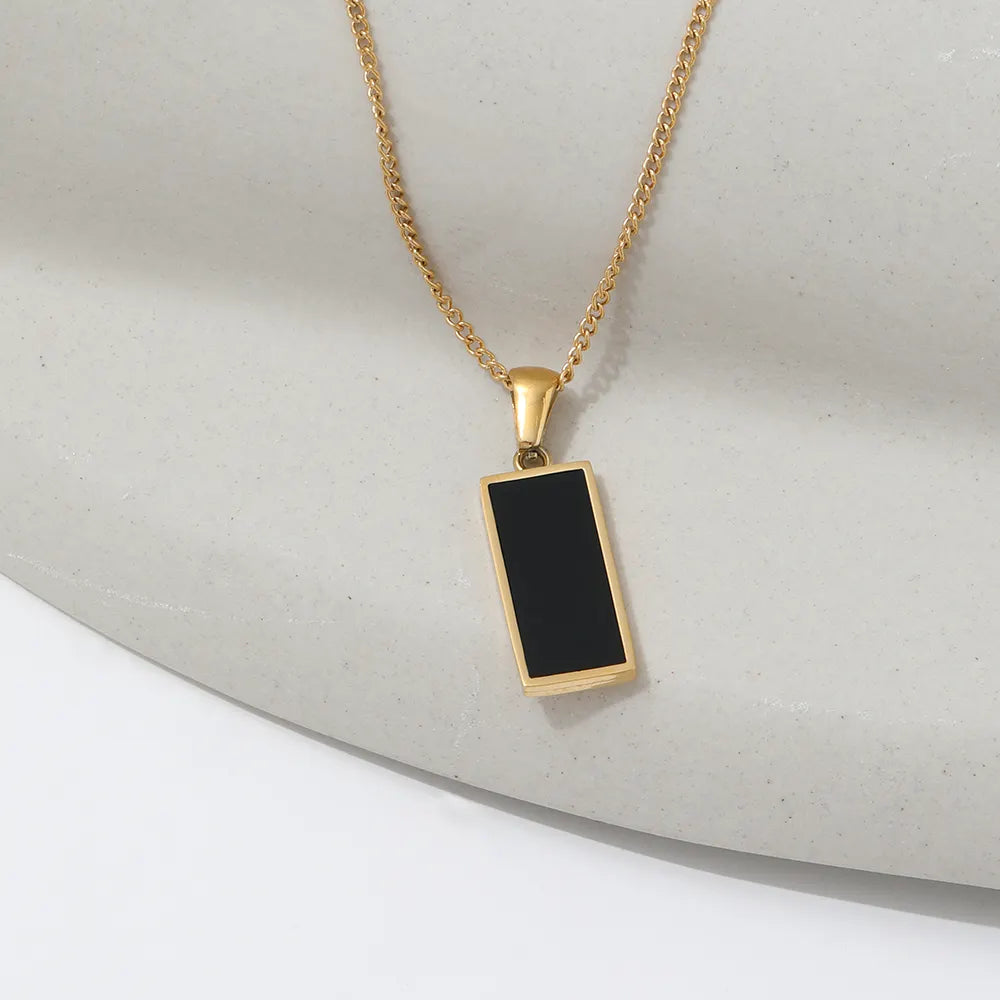 Black 18K Gold Plated Pendant Necklace