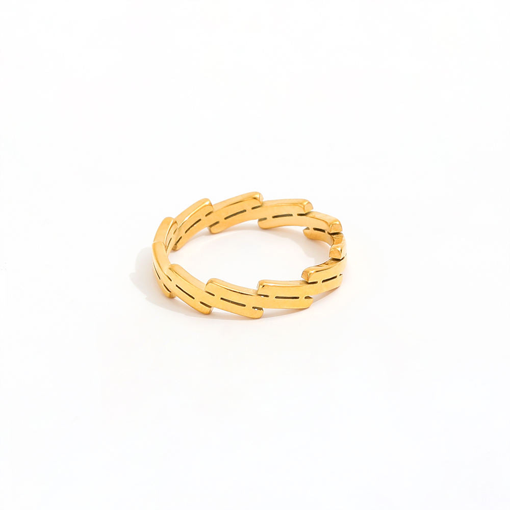 Irregular Double Line Ring | 18K Gold Plated