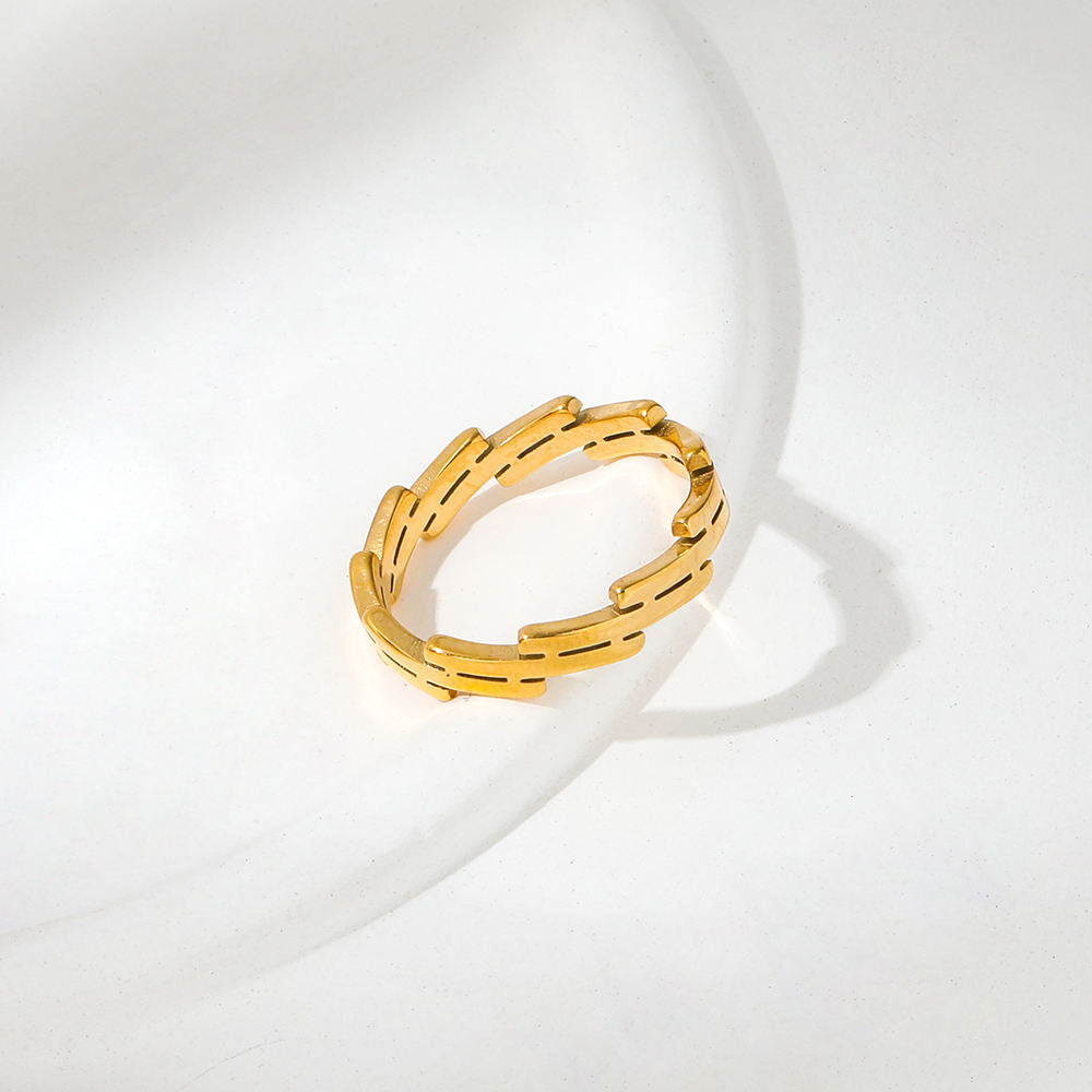 Irregular Double Line Ring | 18K Gold Plated