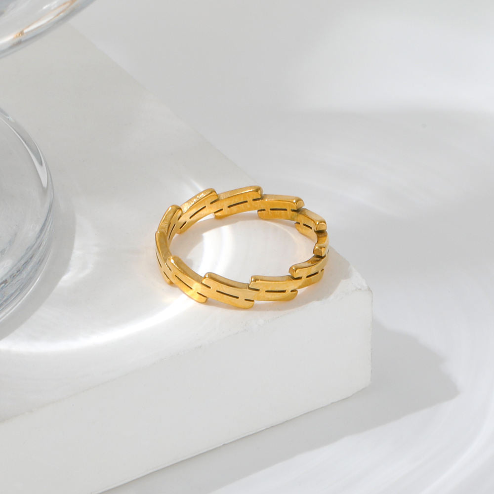 Irregular Double Line Ring | 18K Gold Plated