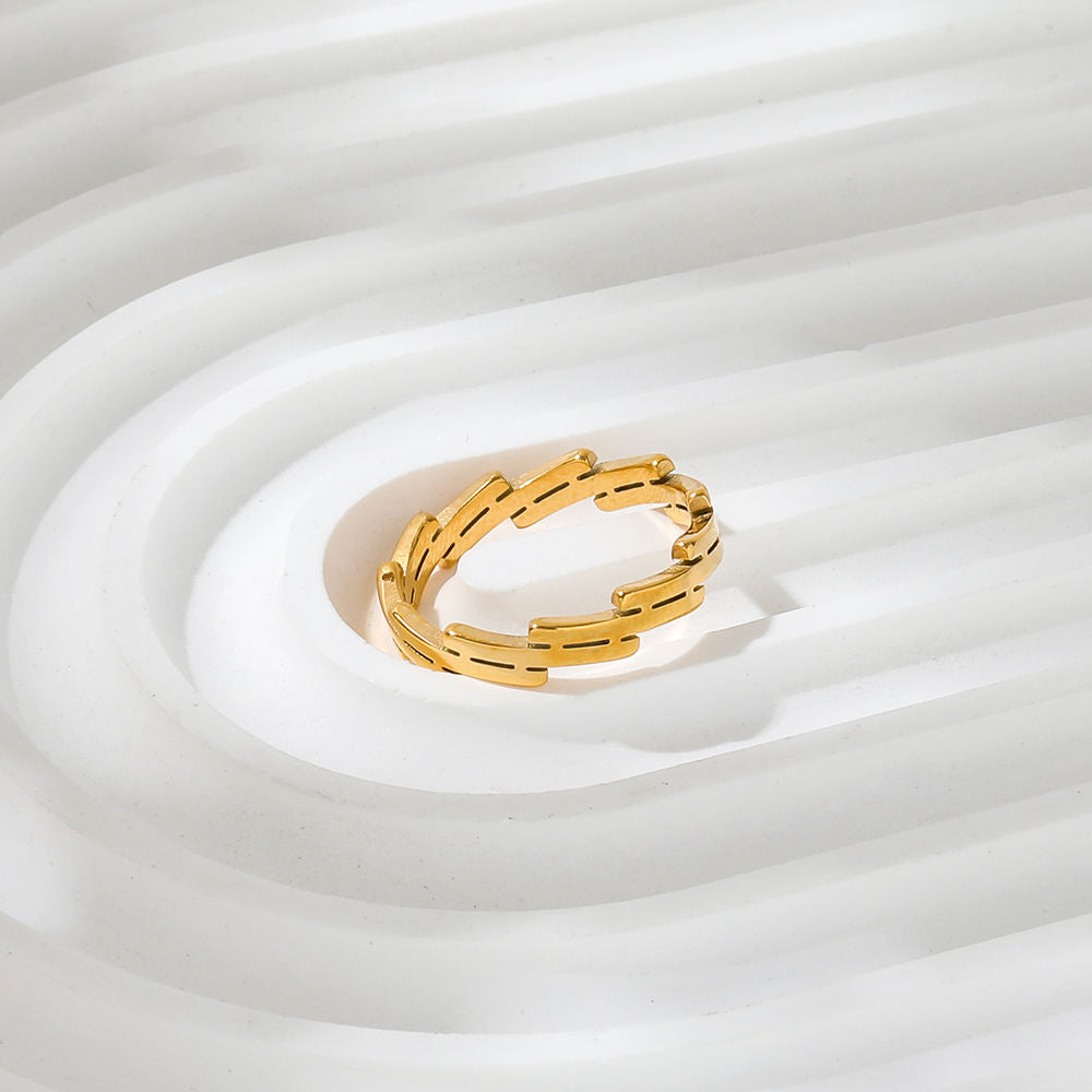 Irregular Double Line Ring | 18K Gold Plated
