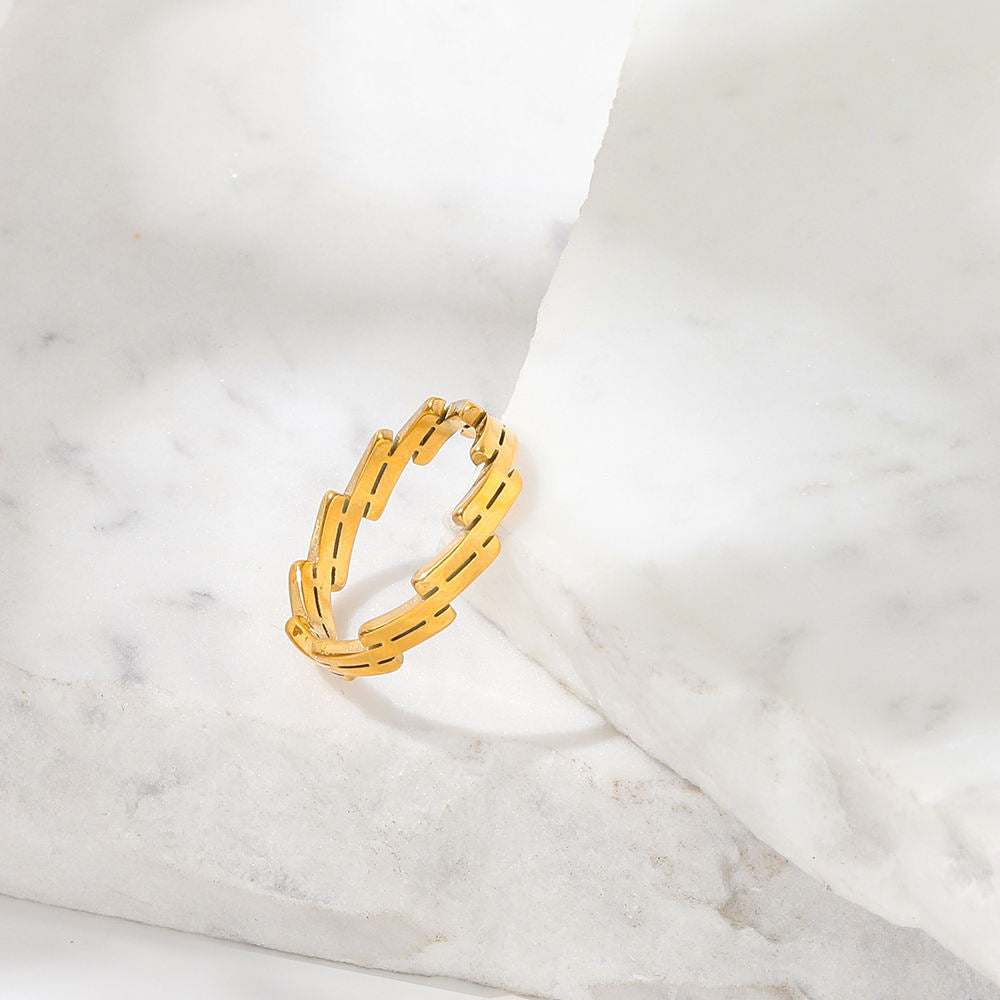 Irregular Double Line Ring | 18K Gold Plated