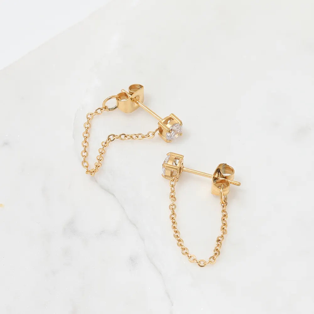 Link Chain Drop Earrings | 18K Gold Plated