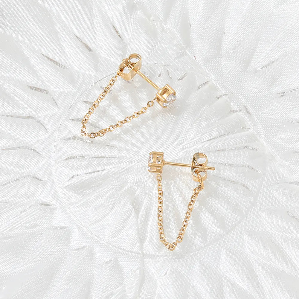 Link Chain Drop Earrings | 18K Gold Plated