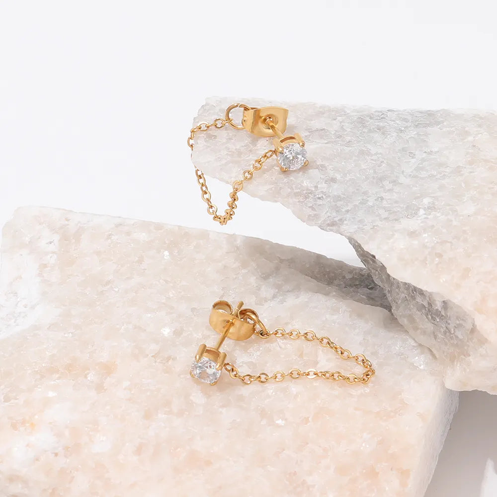 Link Chain Drop Earrings | 18K Gold Plated