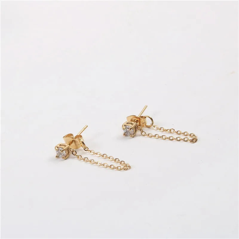 Link Chain Drop Earrings | 18K Gold Plated