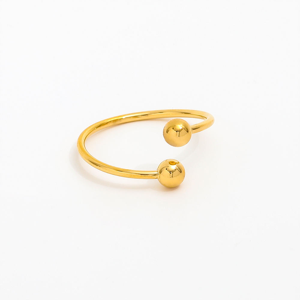 Mini Thin Adjustable Bead Ring | 18K Gold Plated