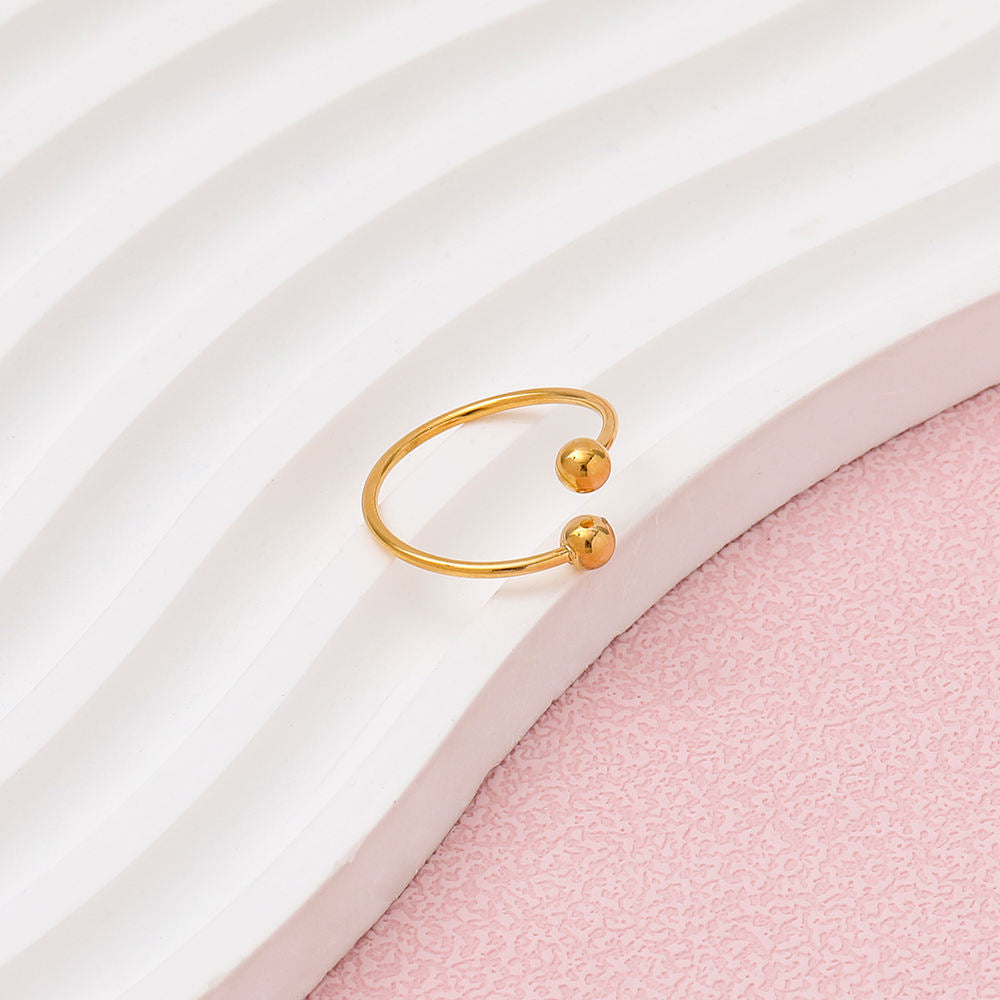 Mini Thin Adjustable Bead Ring | 18K Gold Plated