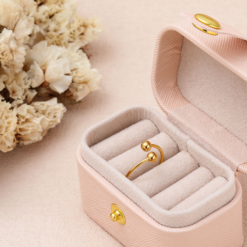 Mini Thin Adjustable Bead Ring | 18K Gold Plated