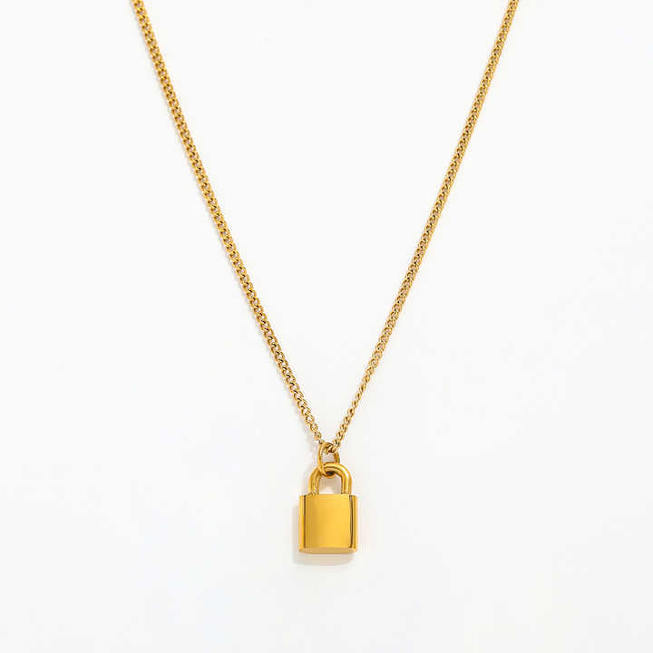 Padlock Pendant Necklace | 18K Gold Plated