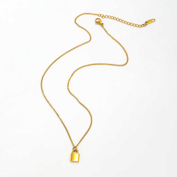 Padlock Pendant Necklace | 18K Gold Plated