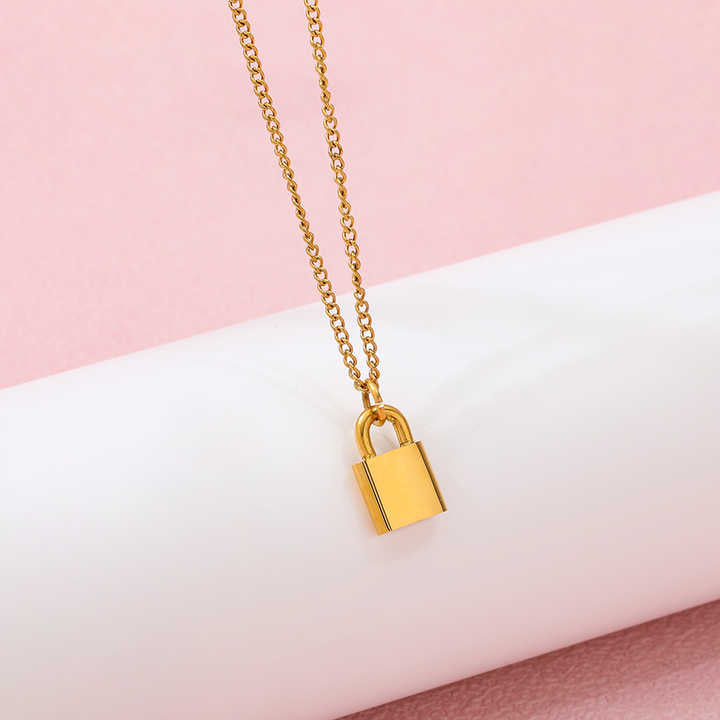 Padlock Pendant Necklace | 18K Gold Plated