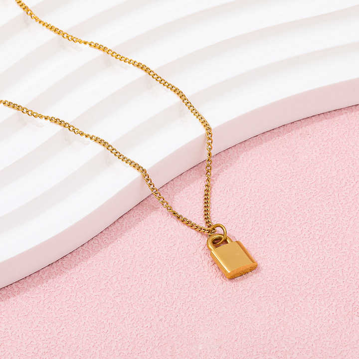 Padlock Pendant Necklace | 18K Gold Plated