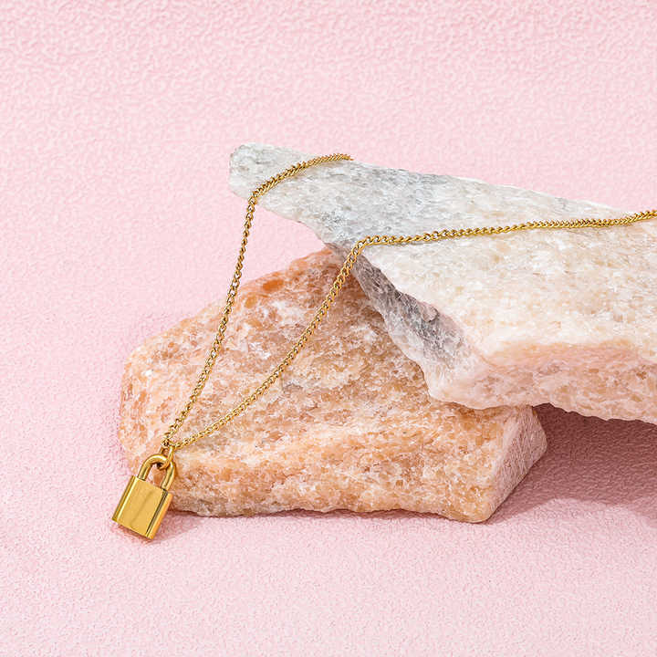 Padlock Pendant Necklace | 18K Gold Plated