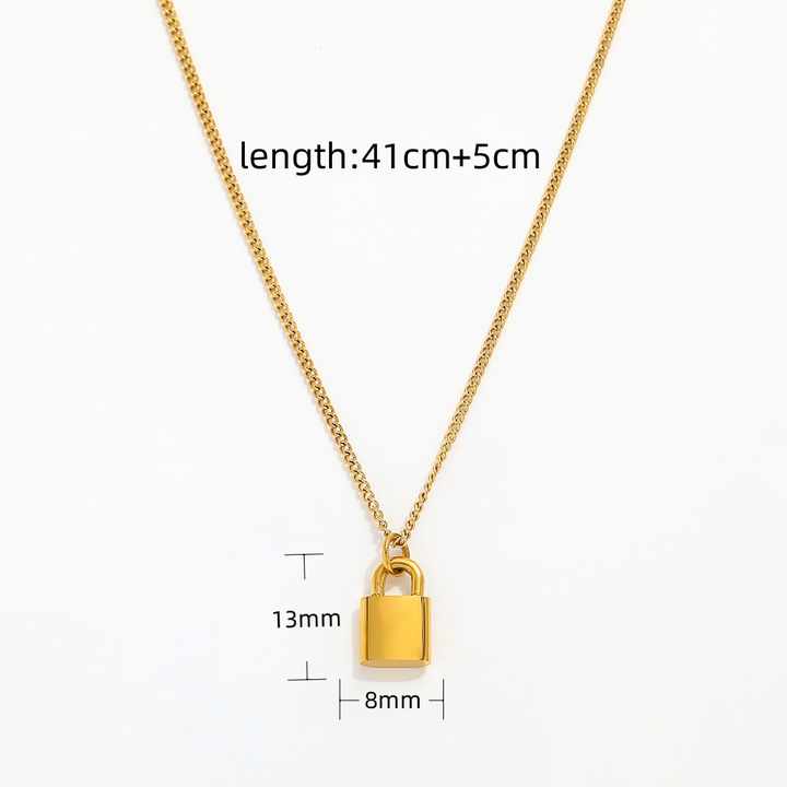 Padlock Pendant Necklace | 18K Gold Plated