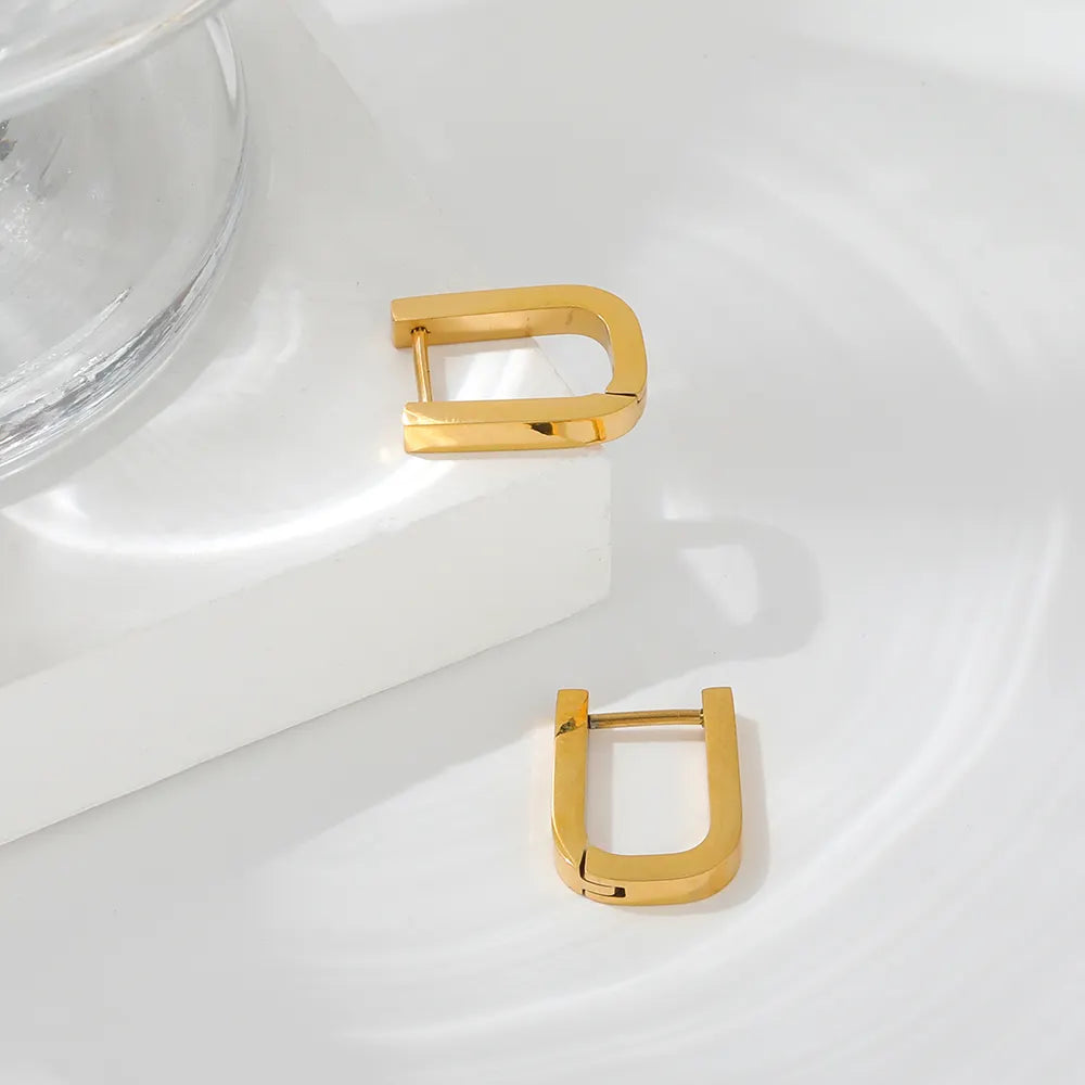 Rectangle Hoop Earrings | 18K Gold Plated