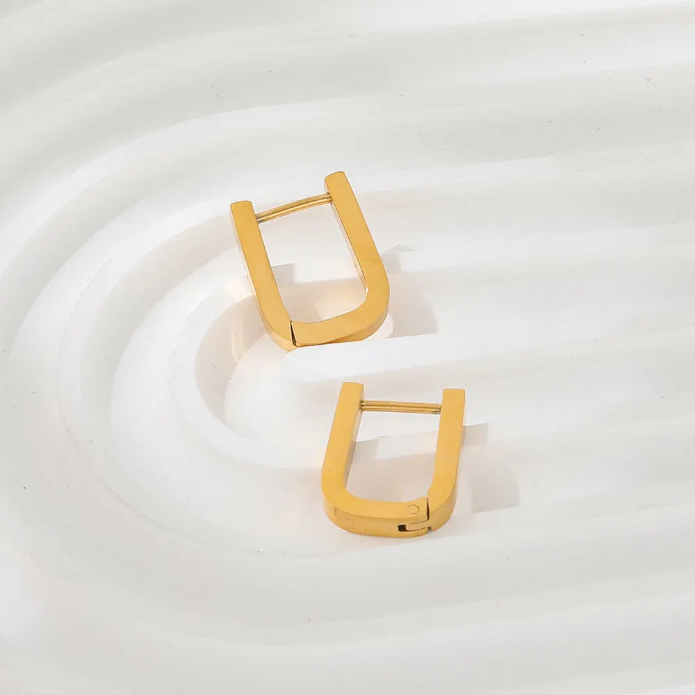 Rectangle Hoop Earrings | 18K Gold Plated